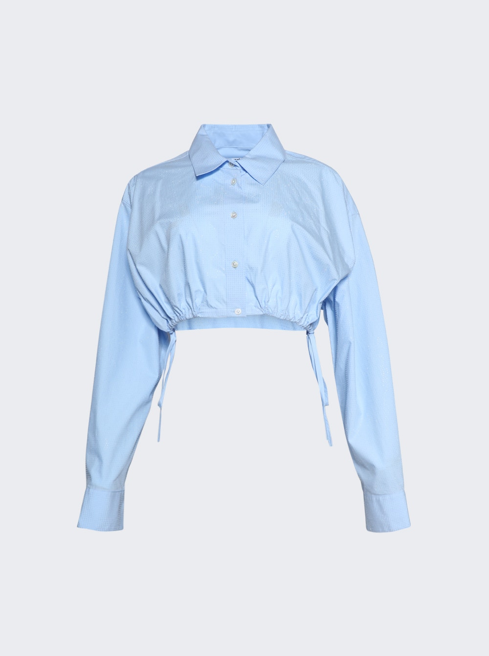Women | alexanderwang | Cropped Drawstring Blouse Chambray | Blue