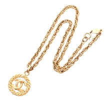 Chanel | Pre-Owned CC Gold Plated Round Pendant Necklace | Gold