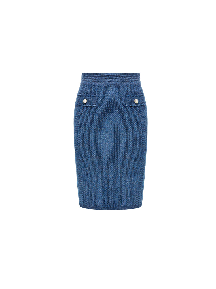 Knitted Skirt | Blue
