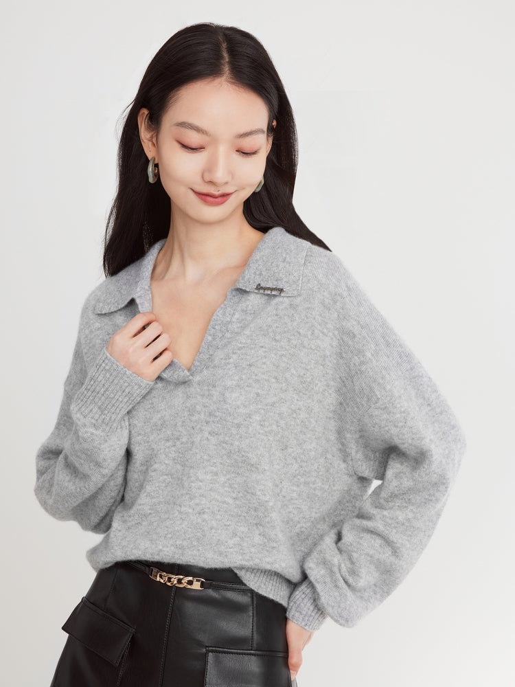 Polo Neck Pullover | Grey