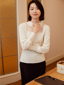 Elegant Wool Knit Sweater | White