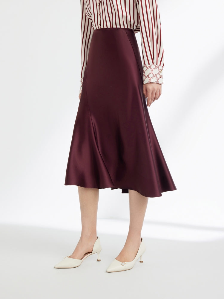 A-Line Skirt | Wine Red