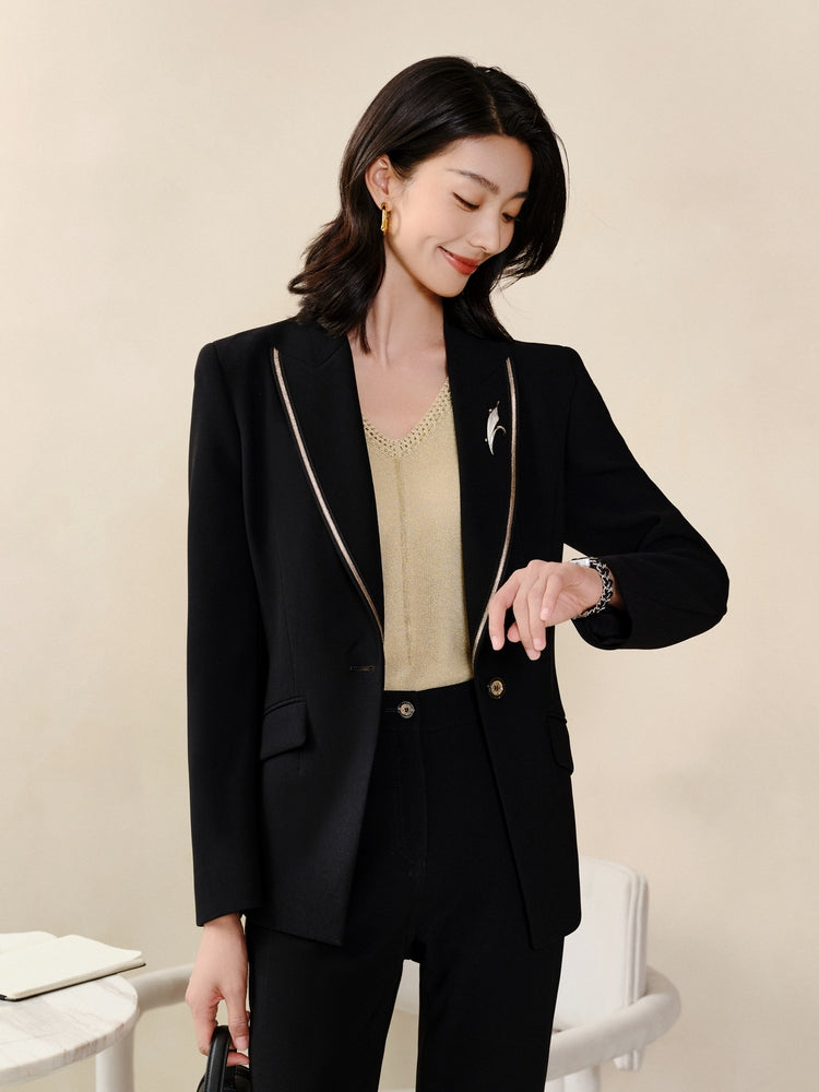 Triacetate Suit Jacket | Black