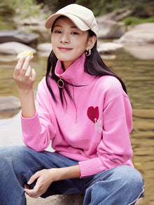 Short Hooded Sweatshirt | Rose Red
