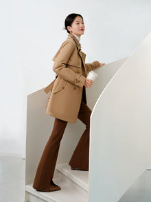 Trench-Style Down Jacket | Khaki