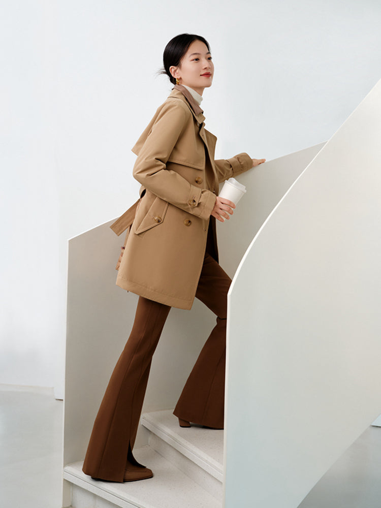 Trench-Style Down Jacket | Khaki