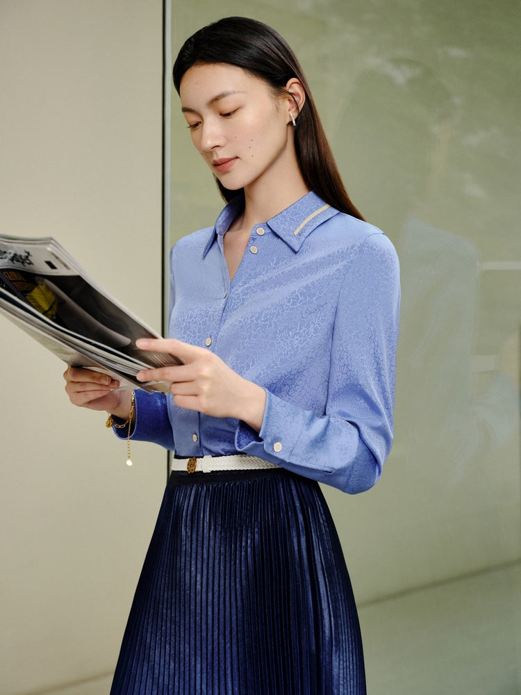Heavyweight Silk Shirt | Blue