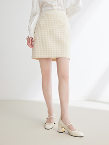 Elegant Woolen Skirt | Beige