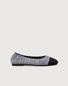 Enfiis Black Twill Jacquard Ballet Flats | Multi