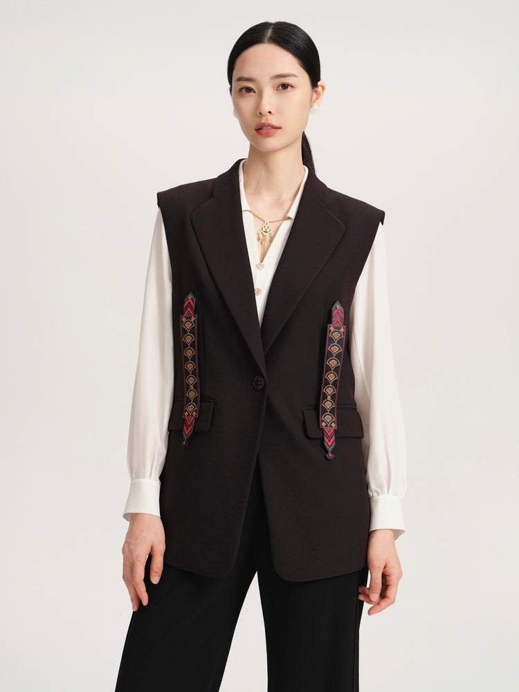 Retro Style Vest | Black