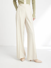 Wide-Leg Suit Pants | Beige