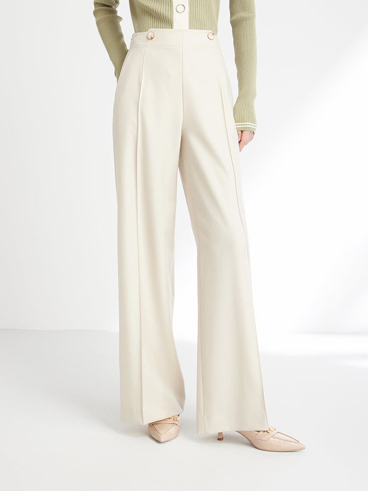 Wide-Leg Suit Pants | Beige