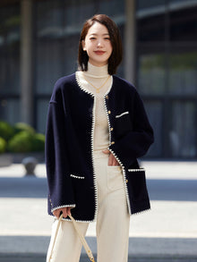Parisian-Style Oversized Coat | Navy