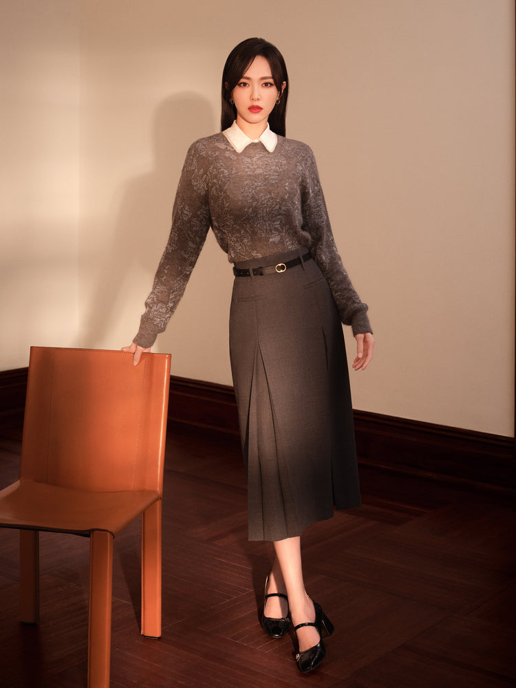 Round Neck Sweater | Grey
