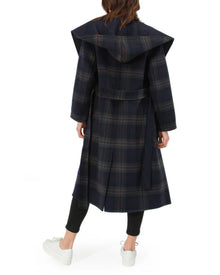 Women | Arcadia Wool Blend Oversided Coat with Hood | French Navy