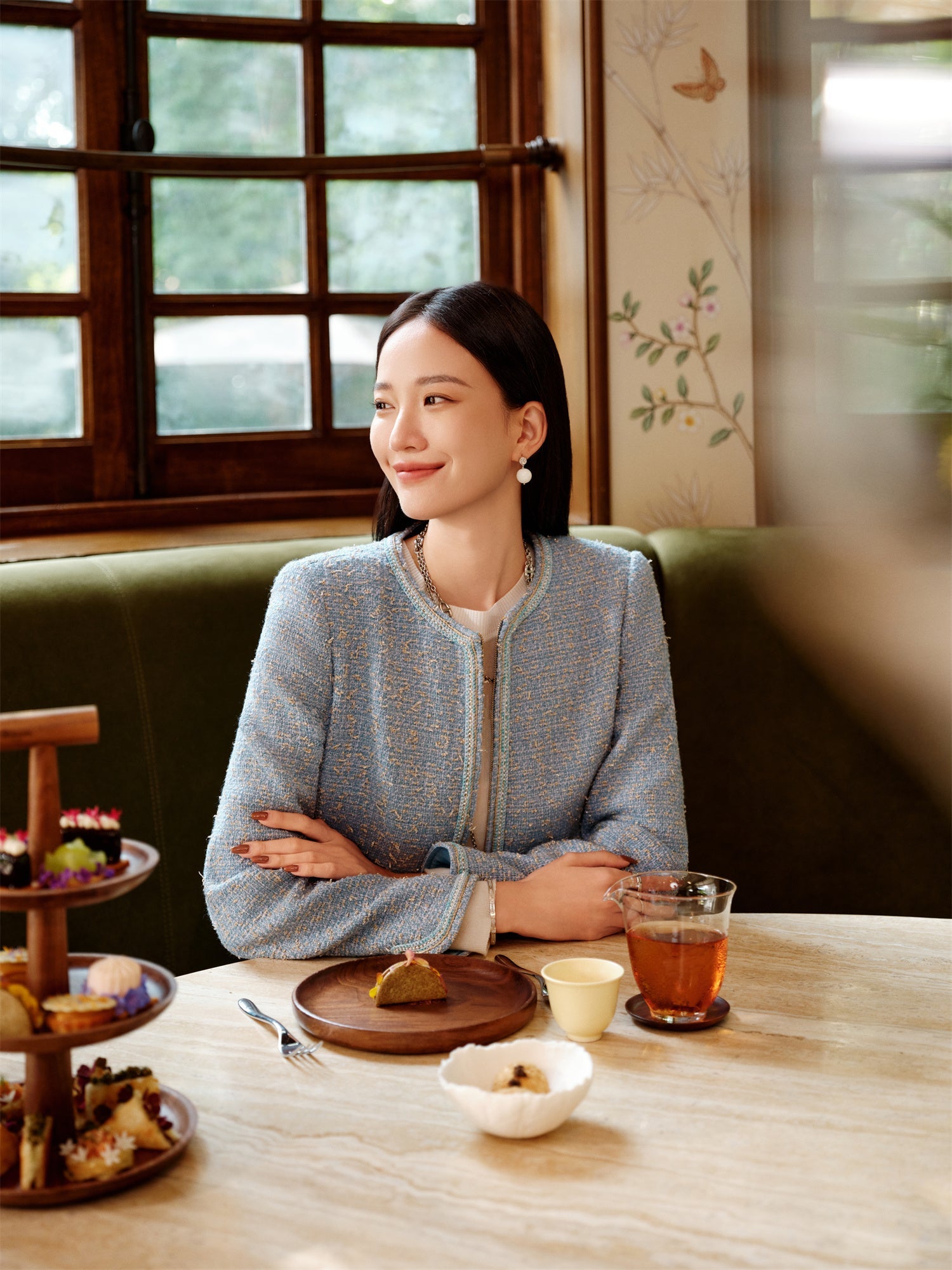 Loro Piana Tweed Coat | Blue