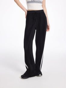 Wide-Leg Straight Pants | Black
