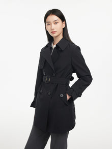 Trench-Style Down Jacket | Black