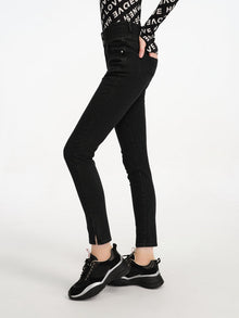 High-Waisted Straight Jeans | Black