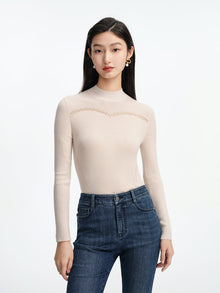 Long-Sleeve Knit Top | White