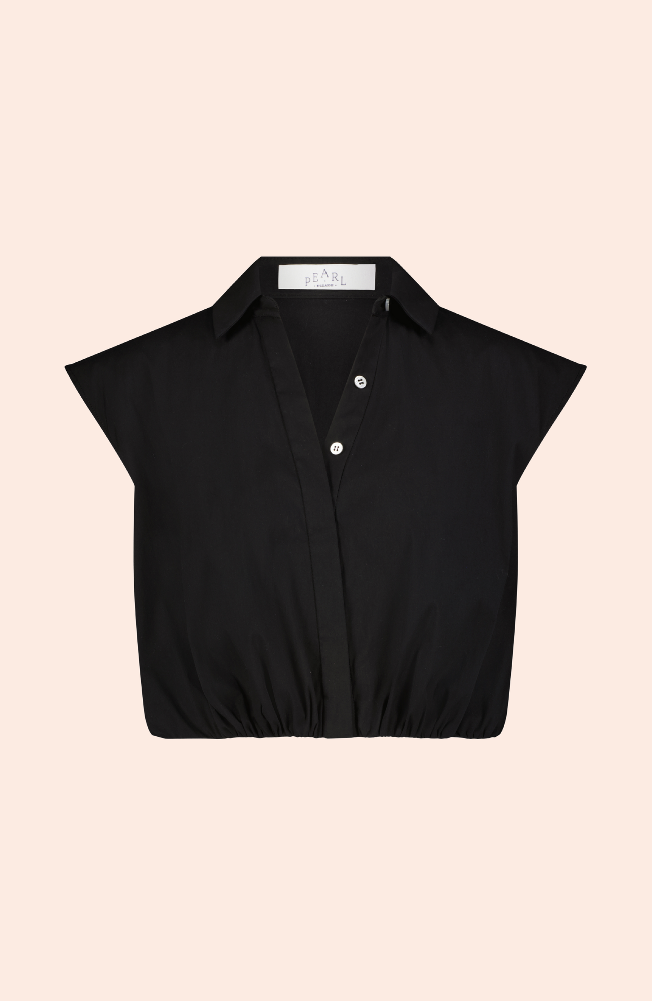 Cotton Poplin Sleeveless Shirt | Black