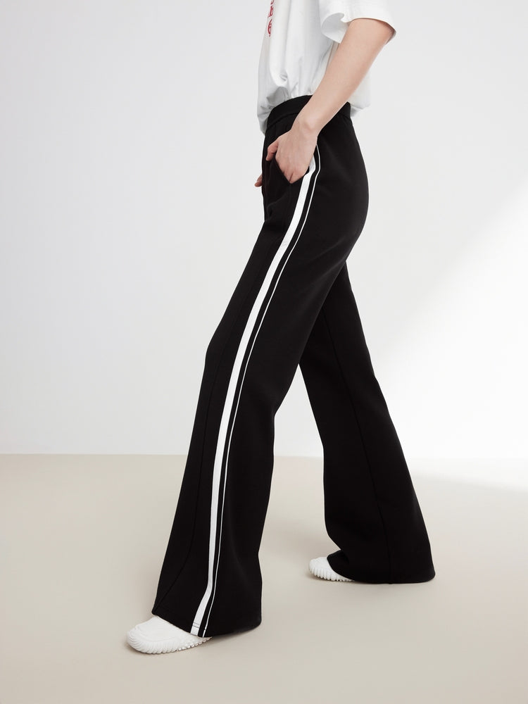 Loose Fit Flare Pants For Sports | Black