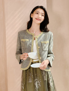 Tweed Wool Jacket | Grey