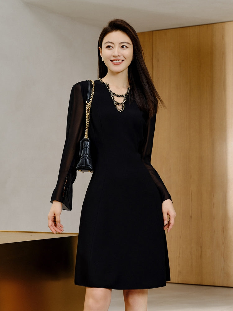 Triacetate Dress | Black