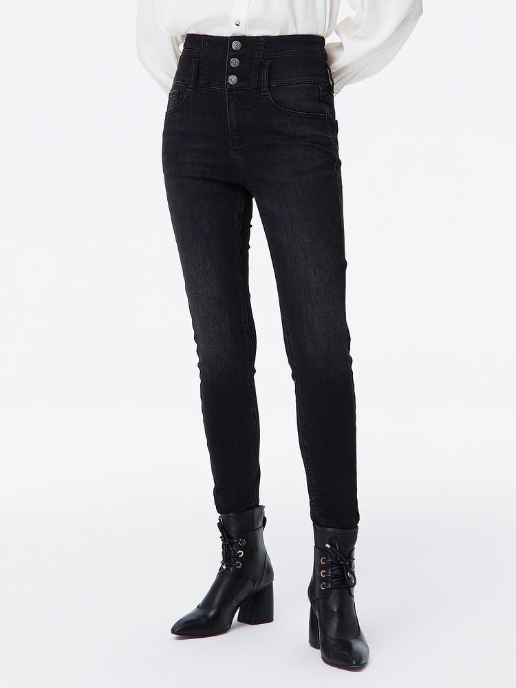 Springy Cropped Jeans | Grey