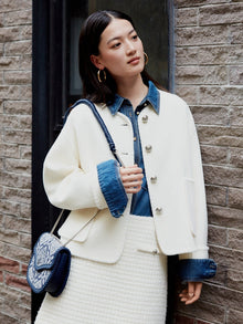 Pure Wool Short Coat | White
