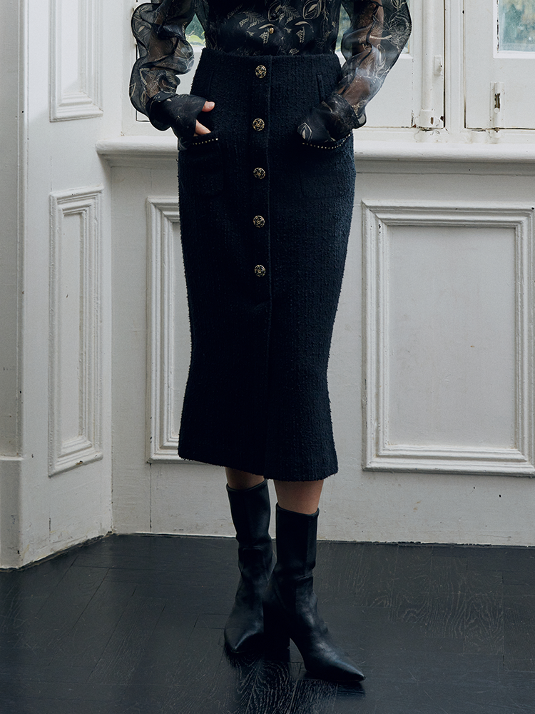 Parisian-Style Skirt | Black