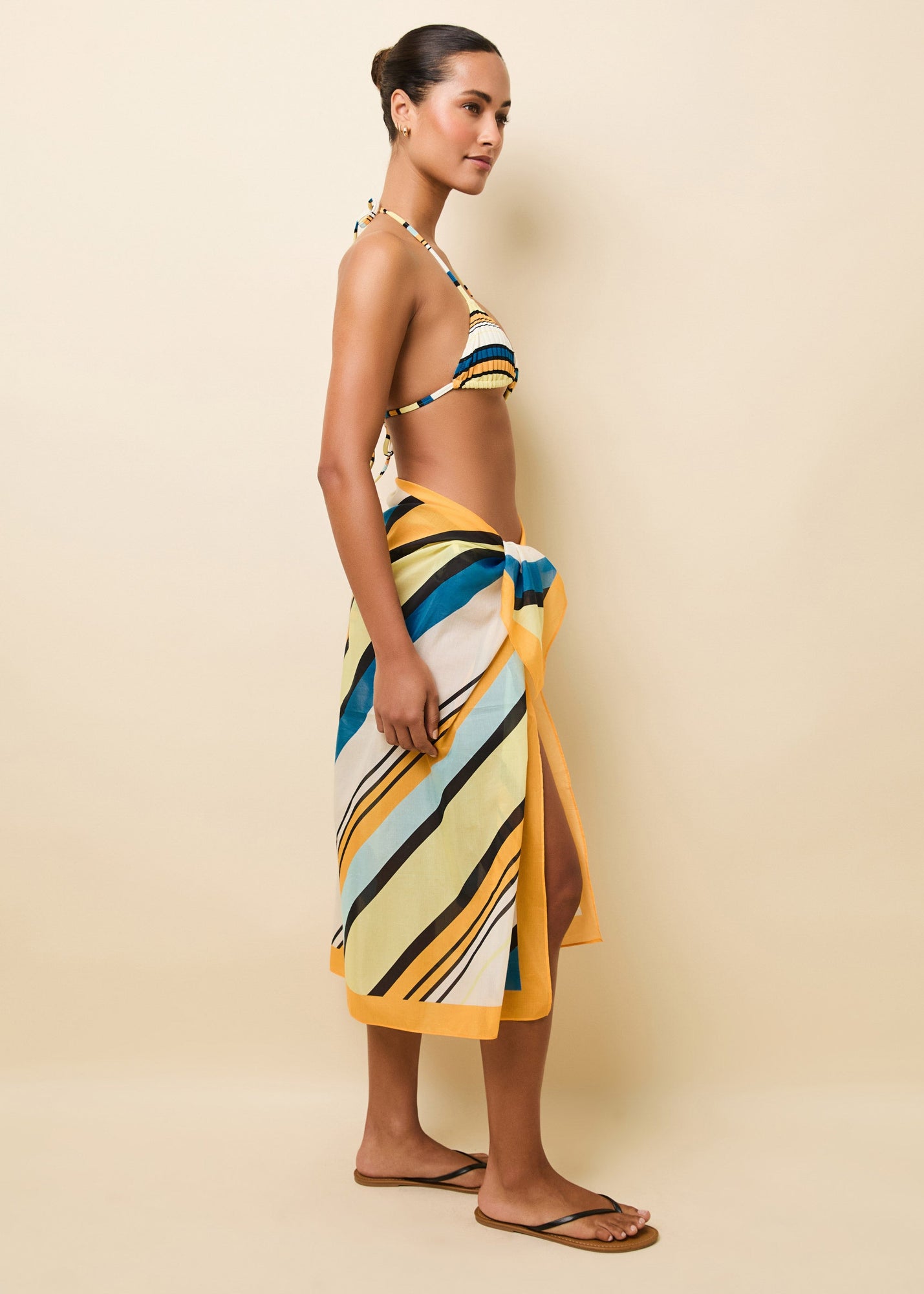 Women | Silk Blend Pareo | Riviera Stripe