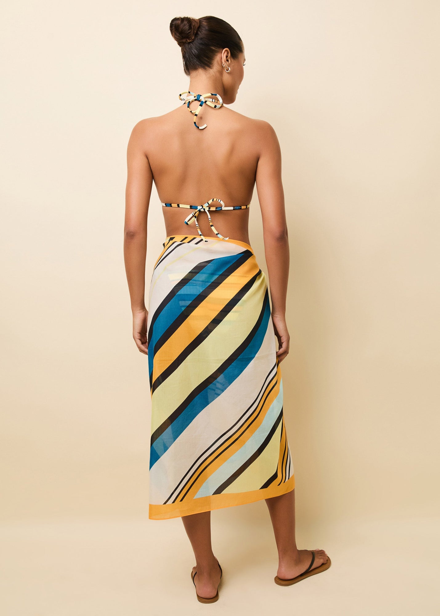 Women | Silk Blend Pareo | Riviera Stripe