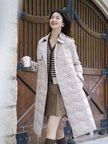 Trench-Style Down Jacket | Beige
