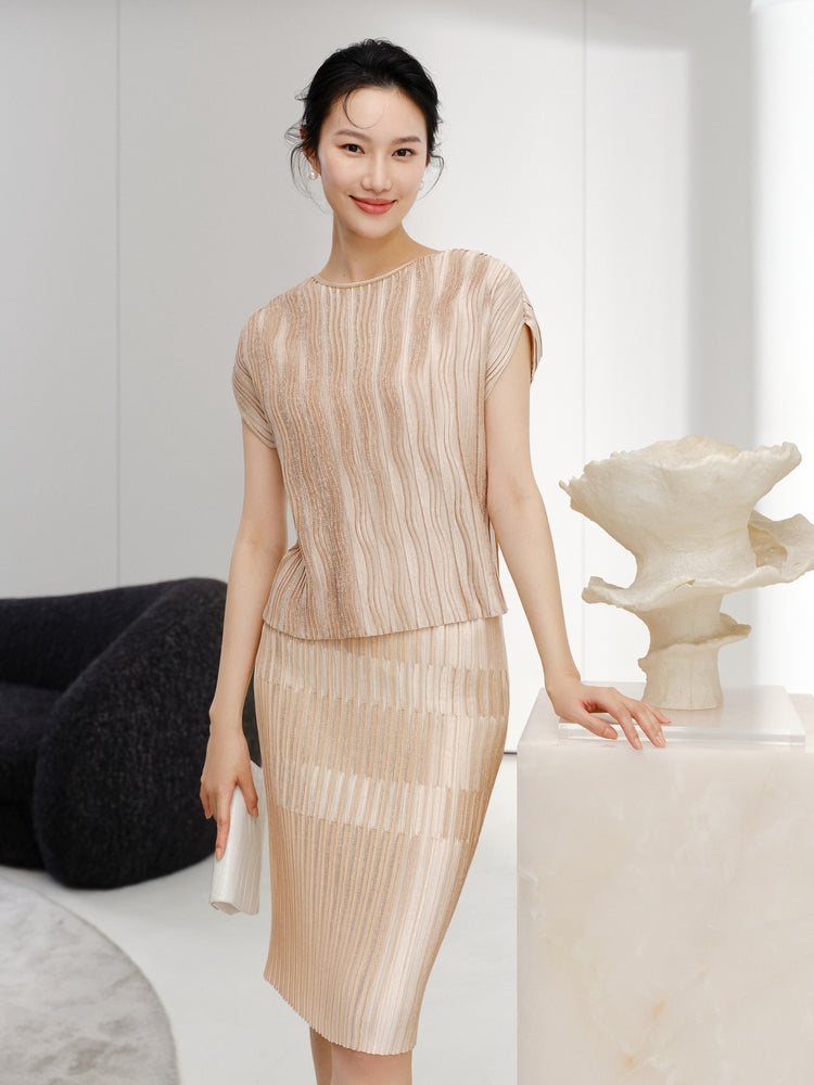 lotus leaf sleeve blouse | Golden