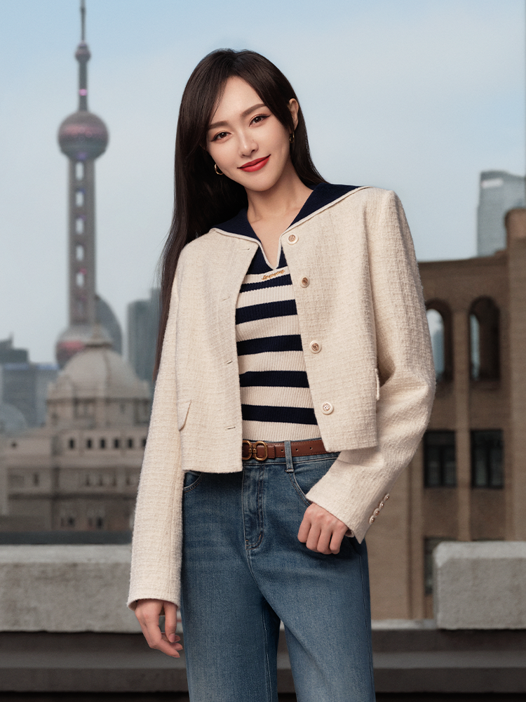 Parisian-Style Wool Jacket | White