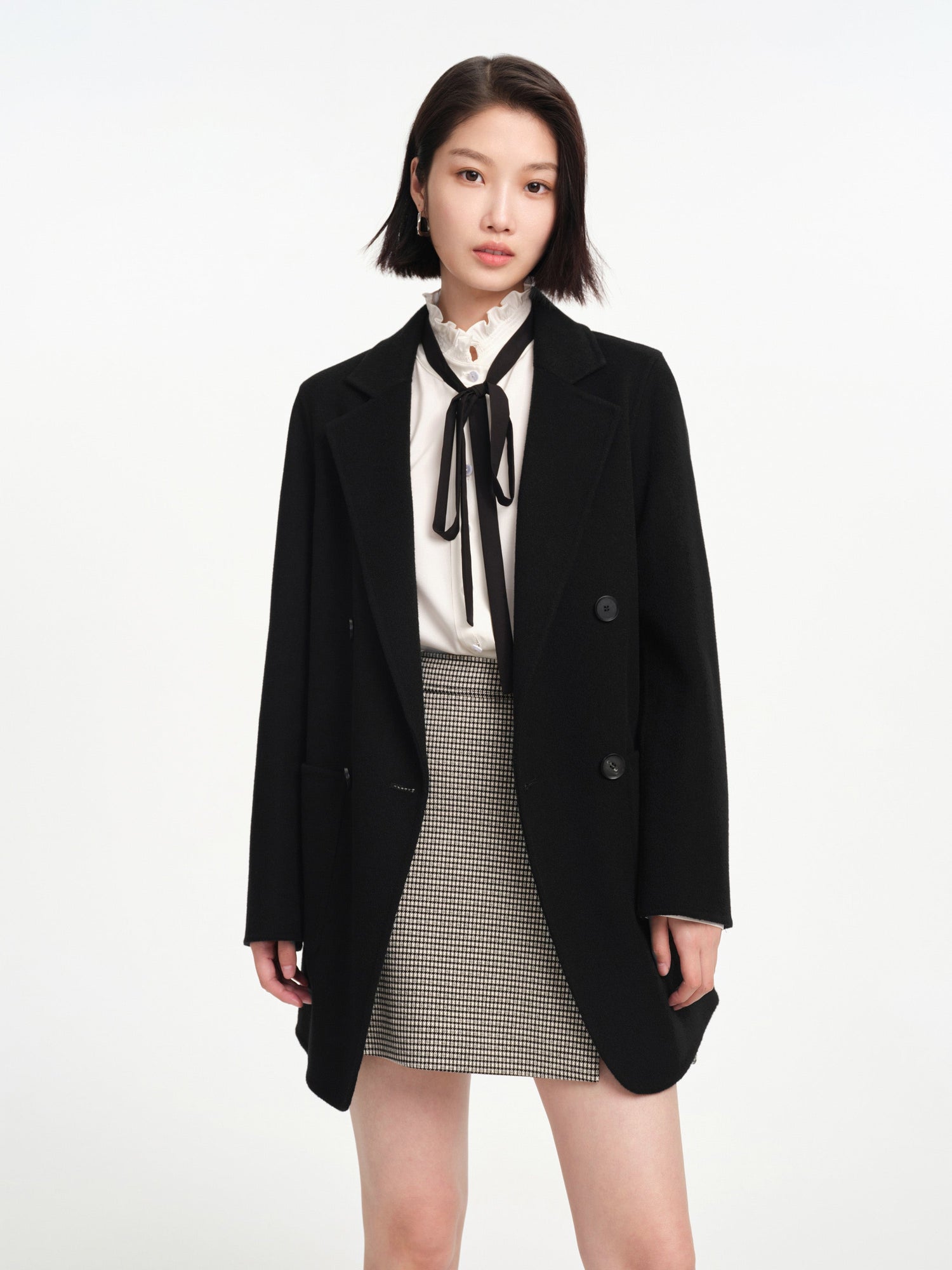 Tailored Wool Coat | Black