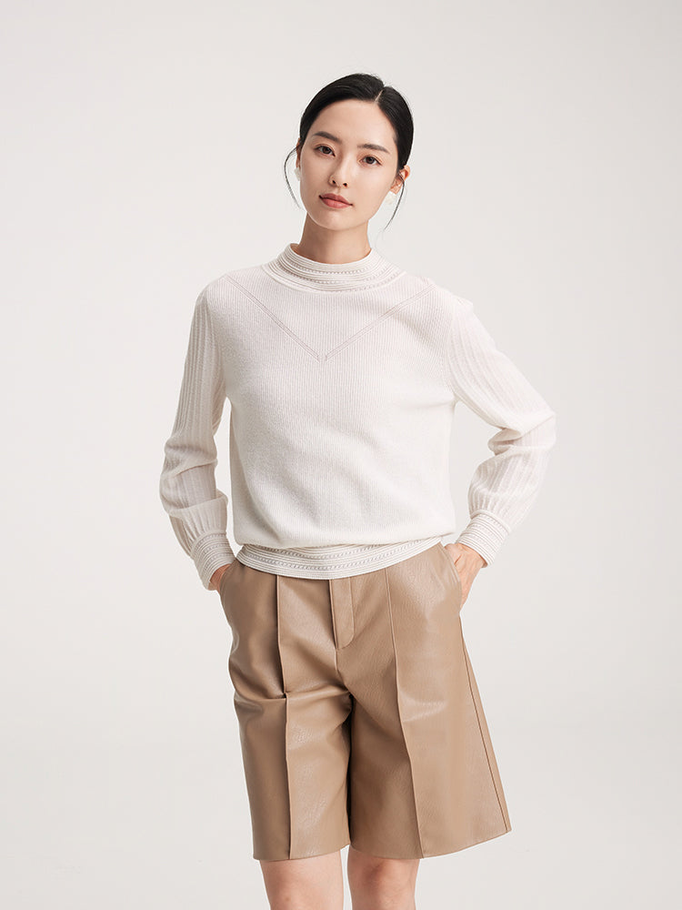 Cashmere Knit Top | White