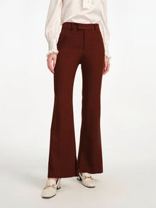 Bootcut Slit-Hem Pants | Brown