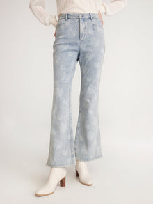 Slightly Flared Slit Jeans | Blue