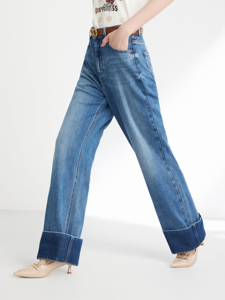 Straight-Leg Wide-Leg Jeans | Blue