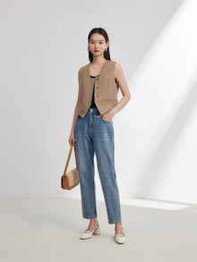 Four-way Stretch Rhinestone Jeans | Blue