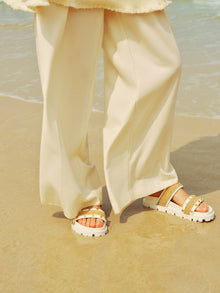 Comfortable Thick-soled Buckle Slippers | White