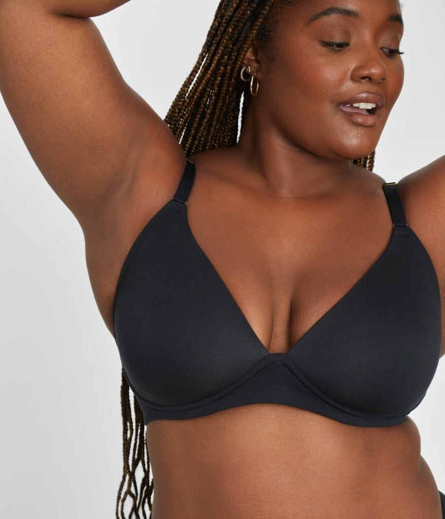The All Day Plunge No-Wire Bra | Jet Black