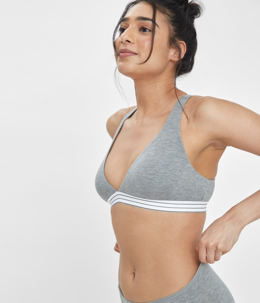 The Cross Back Bralette | Heather Gray