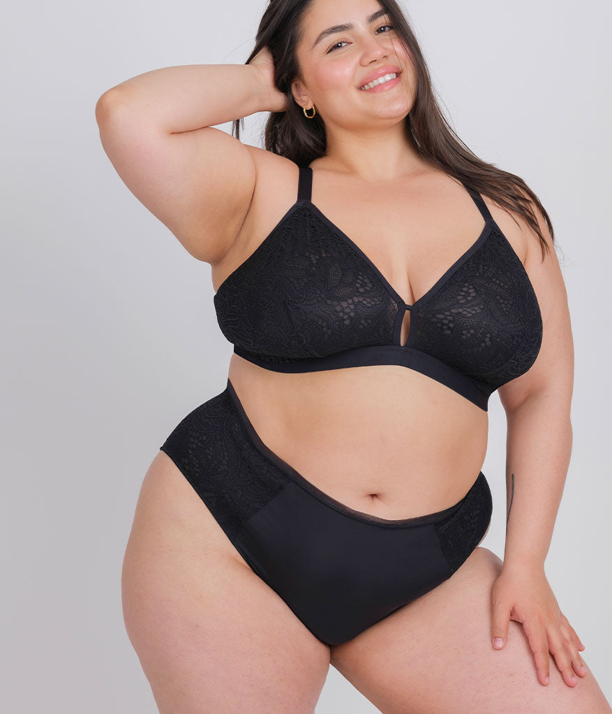 The Palm Lace Busty Bralette | Jet Black