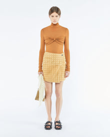 Womens | Sila Mesh-Jersey Turtleneck Top | Caramel