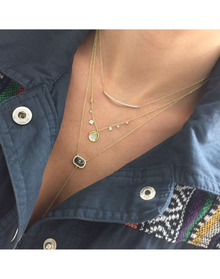 Diamond Encrusted Bar Necklace | 14kt White Gold