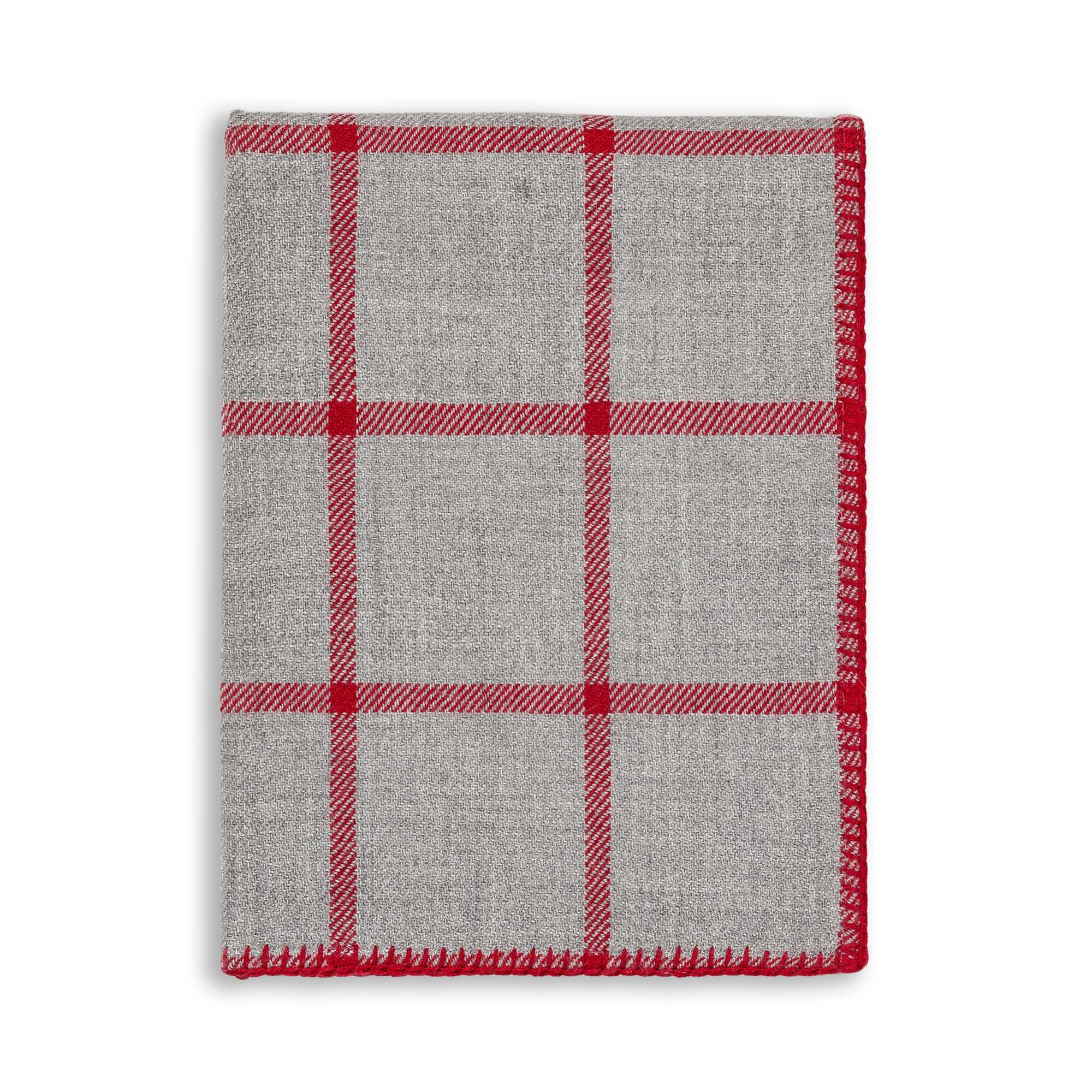 Graydon Throw | Light Grey/Scarlet