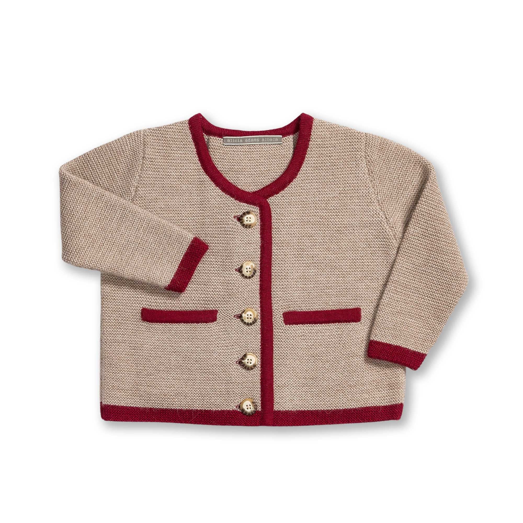 Kids | Salzburg Cardigan | Sand / Scarlet
